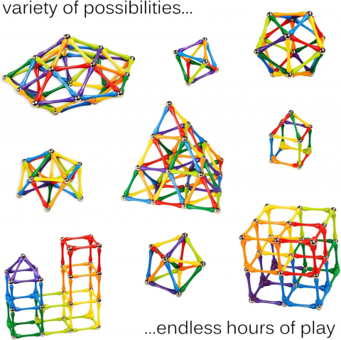 Set de Constructie Magnetic Modular 90 piese, educativ si creativ, numeroase posibilitati de construit [3]
