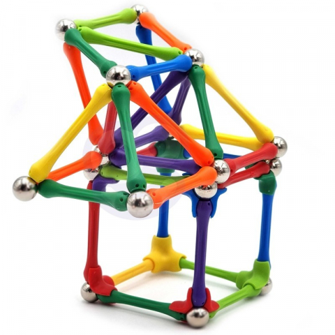 Set de Constructie Magnetic Modular 90 piese, educativ si creativ, numeroase posibilitati de construit [1]