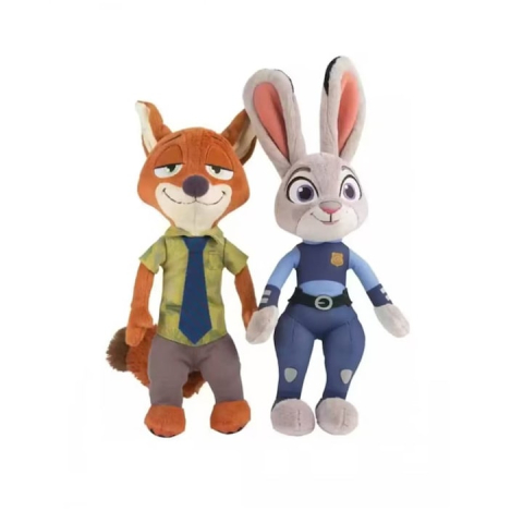 Jucarie de plus - Set jucării de pluș Zootropolis, Iepurașul și Vulpea, multicolor, 38 cm