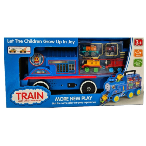Set Locomotiva mare, tip Thomas & Friends si 4 locomotive mici 8 cm, Multicolor, 36 cm -xStoc [3]
