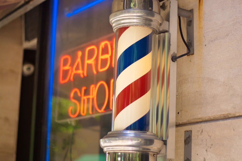 Sigla Barber Shop, Reclama luminoasa frizerie, Barber Pole, 130CM [1]