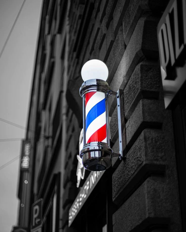 Reclama frizarie / Barber Pole - Sigla Barber Shop, Reclama luminoasa frizerie, Barber Pole, 88CM