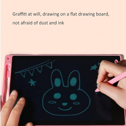 Tableta digitala color 12 inch, pentru scris si desenat educaționala LCD,29 cm, roz, 3ani+ [1]