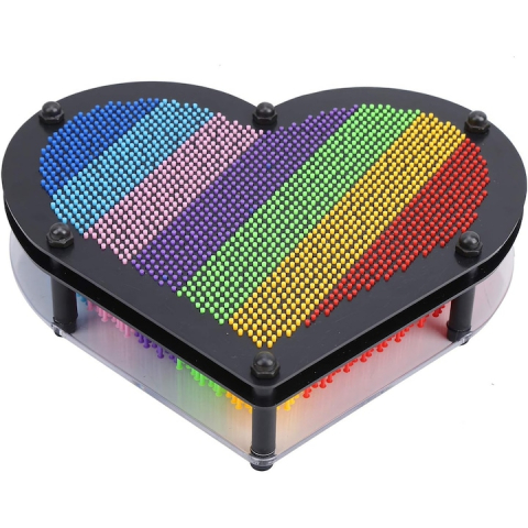 Tablou interactiv 3D, forma de inima, Multicolor, 14 cm [1]