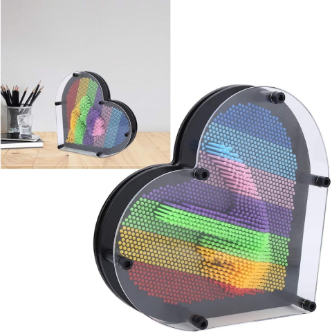 Tablou interactiv 3D, forma de inima, Multicolor, 14 cm [4]