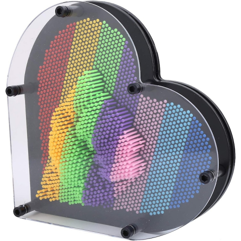 Set de constructie - Tablou interactiv 3D, forma de inima, Multicolor, 14 cm