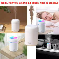 Umidificator de aer cu ultrasunete, difuzor aromaterapie cu lumini RBG, 2 moduri de functionare [5]
