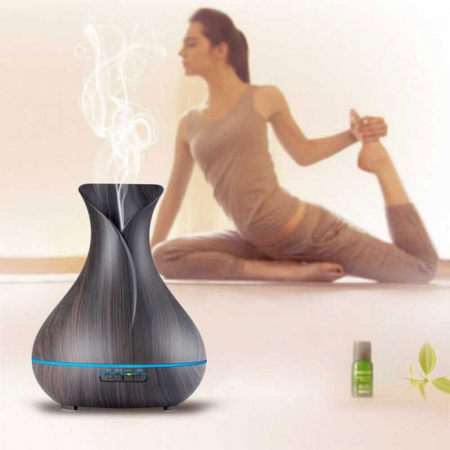 Umidificator/difuzor aromaterapie cu ultrasunete, iluminare RGB ambientala, 550ml, wenge [1]