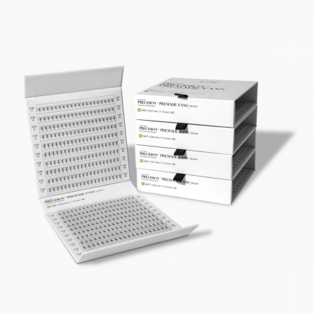 Extensii de gene - X40 (curbura C) 0.07MM Gene False 3D PRECISION PREMADE FANS