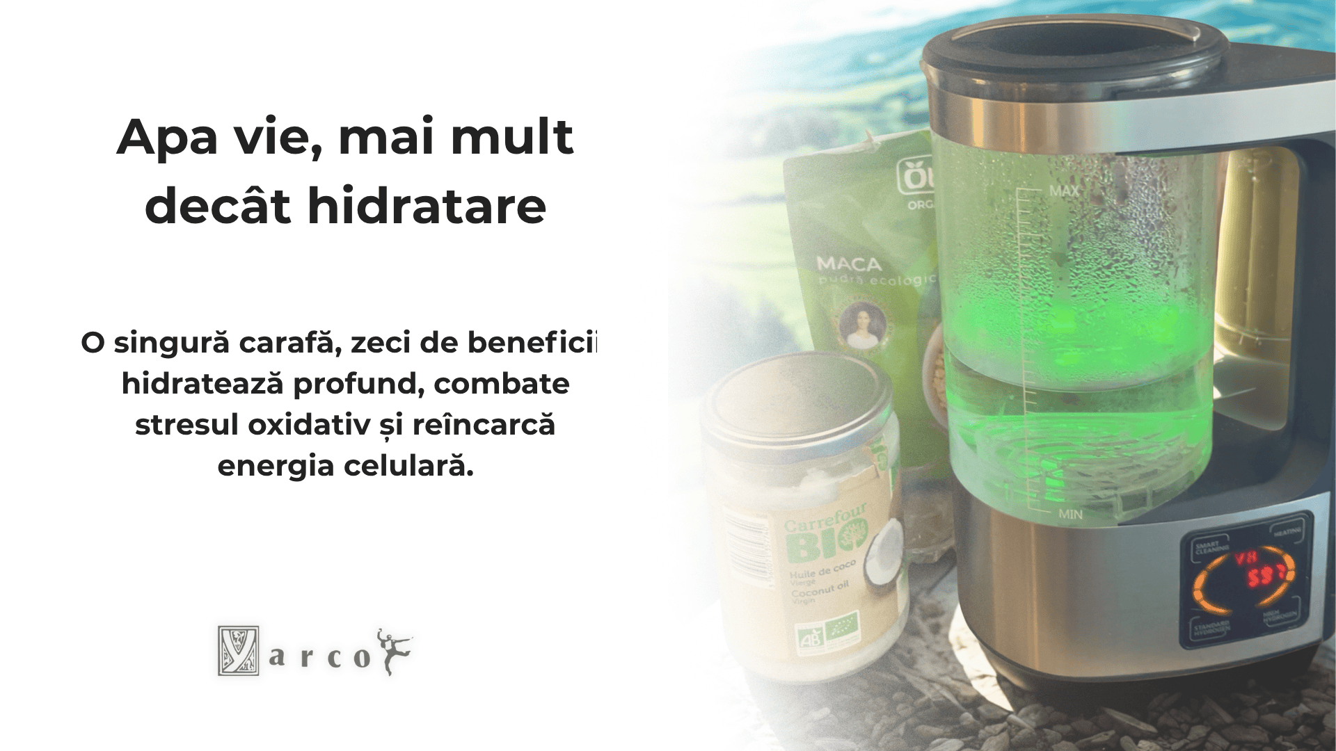 ana YARCO pentru apă hidrogenată – băutură sănătoasă antiinflamatoare