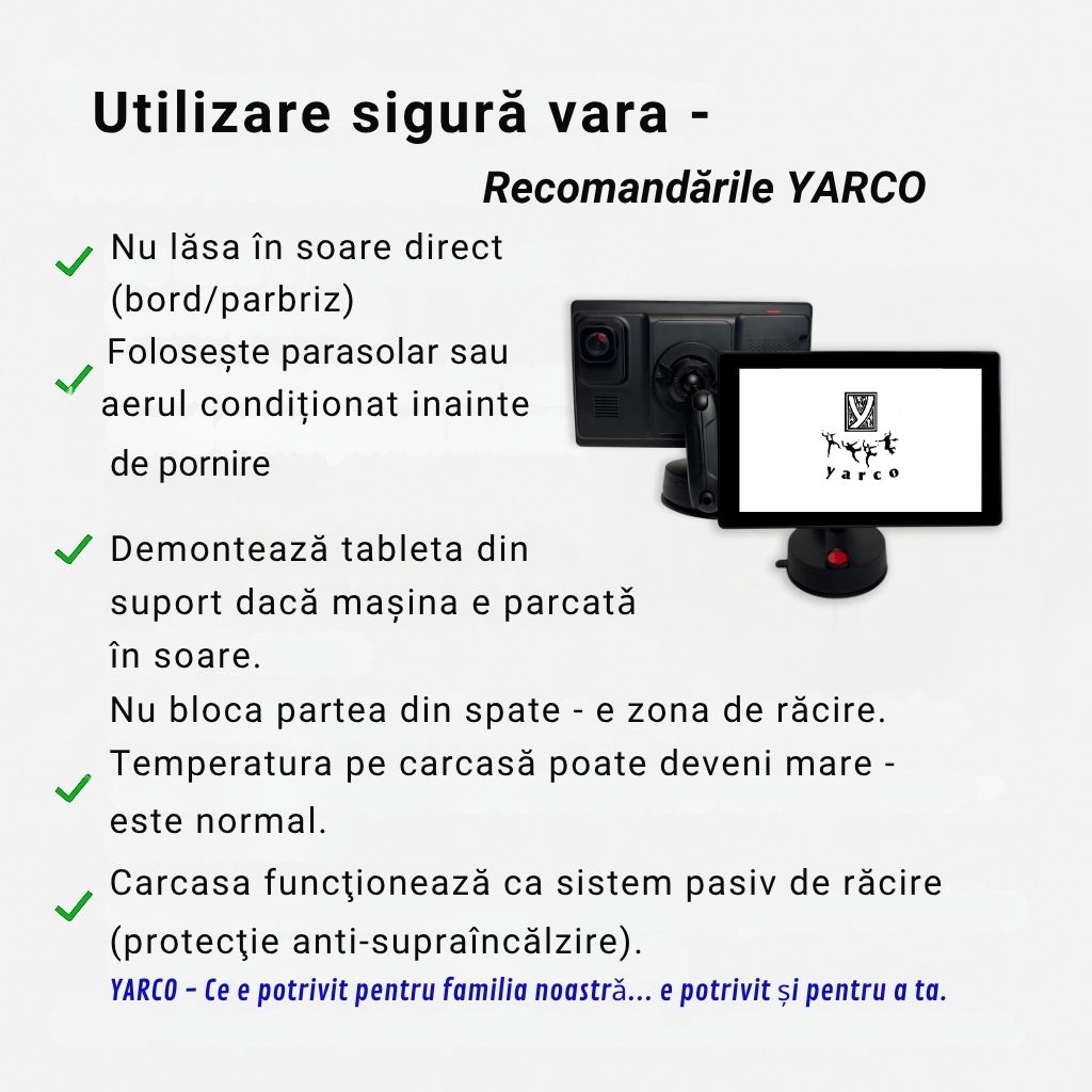 Recomandări YARCO pentru utilizarea în siguranță a navigației auto vara