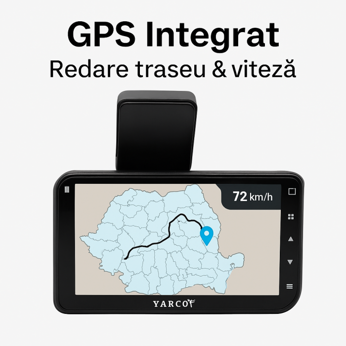 Cameră auto duală YARCO 4K cu GPS și card inclus [4]