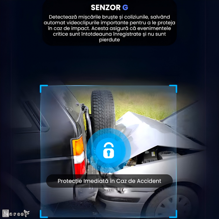 Cameră auto duală YARCO 4K cu GPS și card inclus [2]