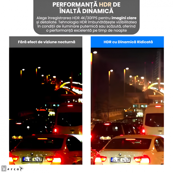 Cameră auto duală YARCO 4K cu GPS și card inclus [6]