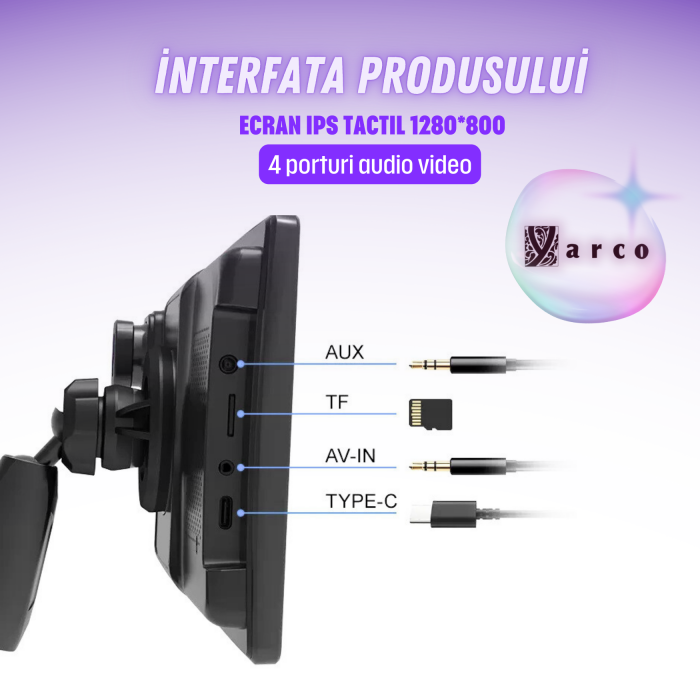 Navigație Auto Yarco 8” CarPlay Wireless Android Auto DVR 4K UHD [6]