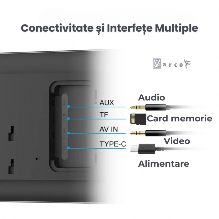 Navigație Auto YARCO 9” cu CarPlay wireless și Android Auto, camere 4K față și 1080P spate [4]