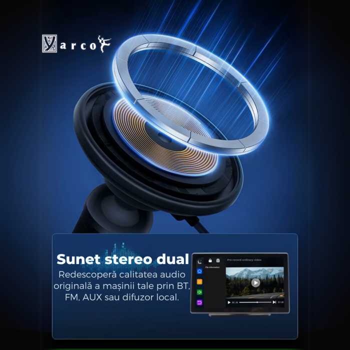 Navigație Auto YARCO 9” cu CarPlay wireless și Android Auto, camere 4K față și 1080P spate [7]