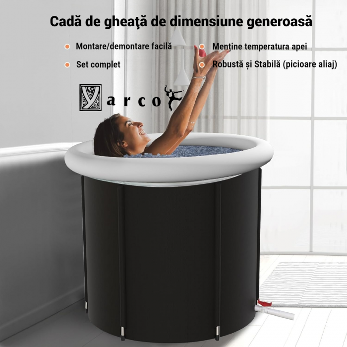 Cada gonflabilă Ice Bath YARCO pentru baie rece și terapie [6]