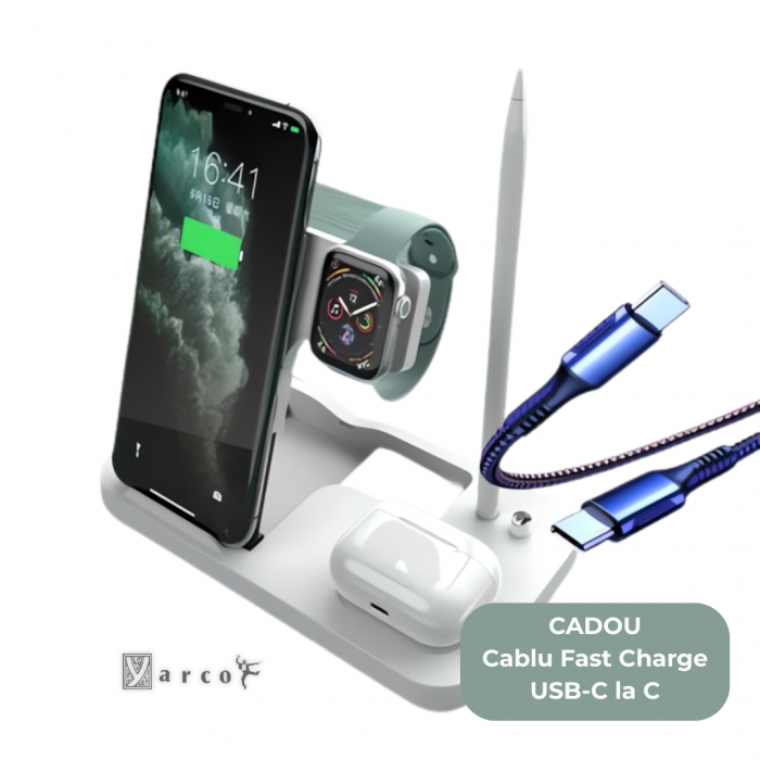 Stație Wireless 4 în 1 YARCO® – Port Apple Pencil & Fast Charge [8]