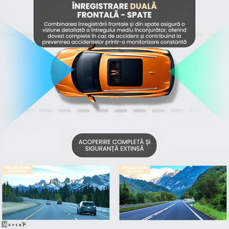 Cameră auto duală YARCO 4K cu GPS și card inclus [2]