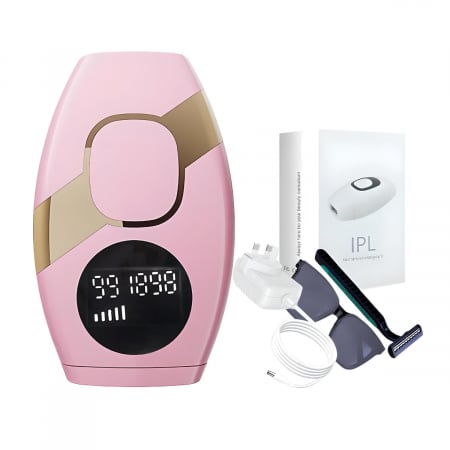 Ingrijire personala - Epilator IPL YARCO Roz – 999.999 impulsuri, ecran LCD, lampă cuarț xenon