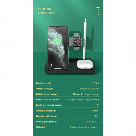 Stație Wireless 4 în 1 YARCO® – Port Apple Pencil & Fast Charge [4]