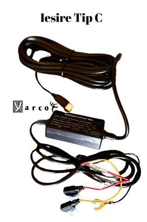 Kit cabluri Hardwire compatibil cu camerele si navigatiile auto YARCO 4K/2,5K/1080P, monitorizare permanenta, port Tip C drept, limitator tensiune minima [1]