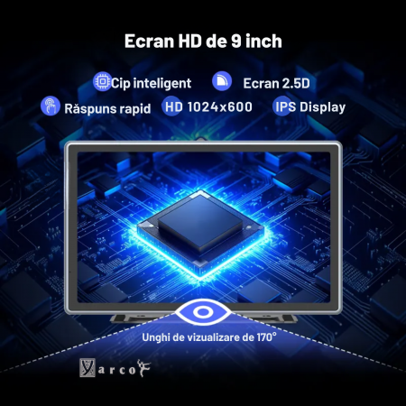 Navigație Auto YARCO 9” cu CarPlay wireless și Android Auto, camere 4K față și 1080P spate [5]