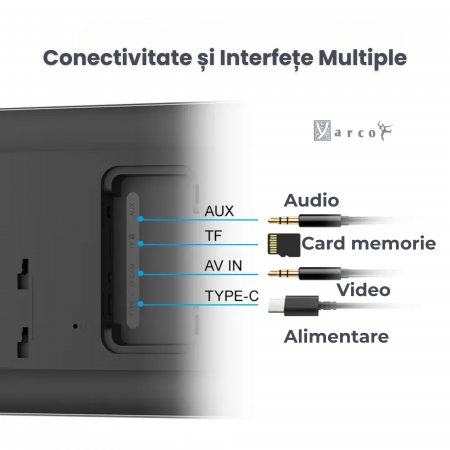 Navigație Auto YARCO 9” cu CarPlay wireless și Android Auto, camere 4K față și 1080P spate [3]