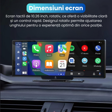 Sistem Navigație Auto YARCO 10.26" | Android 13, 8-Core, 4GB RAM + 64GB Stocare, 4G, Google Play, CarPlay, Android Auto, Camere 1080P, Card 64GB Cadou [2]