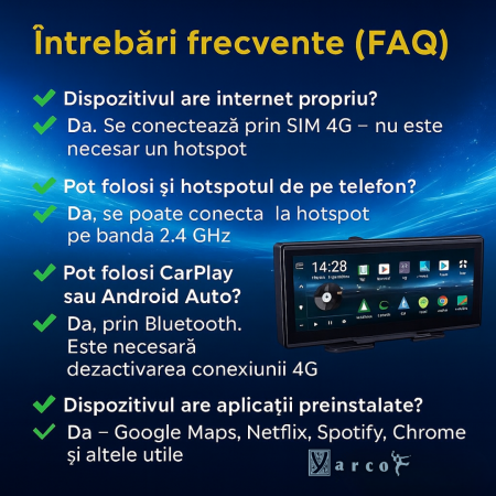 Sistem Navigație Auto YARCO 10.26" | Android 13, 8-Core, 4GB RAM + 64GB Stocare, 4G, Google Play, CarPlay, Android Auto, Camere 1080P, Card 64GB Cadou [9]