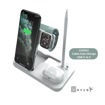 Tech - Stație Wireless 4 în 1 YARCO® – Port Apple Pencil & Fast Charge