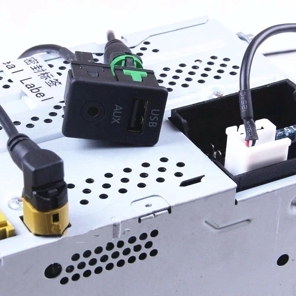 Cablu adaptor audio USB AUX IN 12 / 4 pini VW RCD 510 / 310 / 300 / 315 compatibil cu Volkswagen, negru [5]