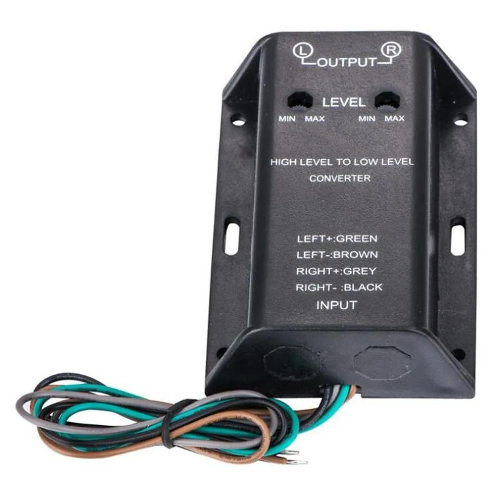 Convertor  semnal audio HI-LOW,  Stereo, universal pentru amplificator sau subwoofer,  Negru [2]