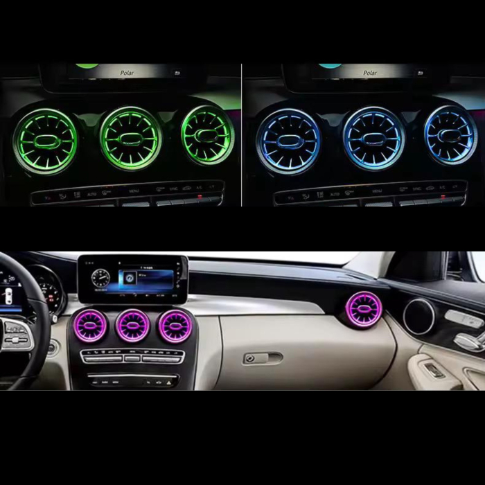Grile Ventilație cu Lumină Ambientală 64 Culori pentru Mercedes A-Class W176, GLA W156, B-Class W246, CLA W117 (2012–2019) [4]