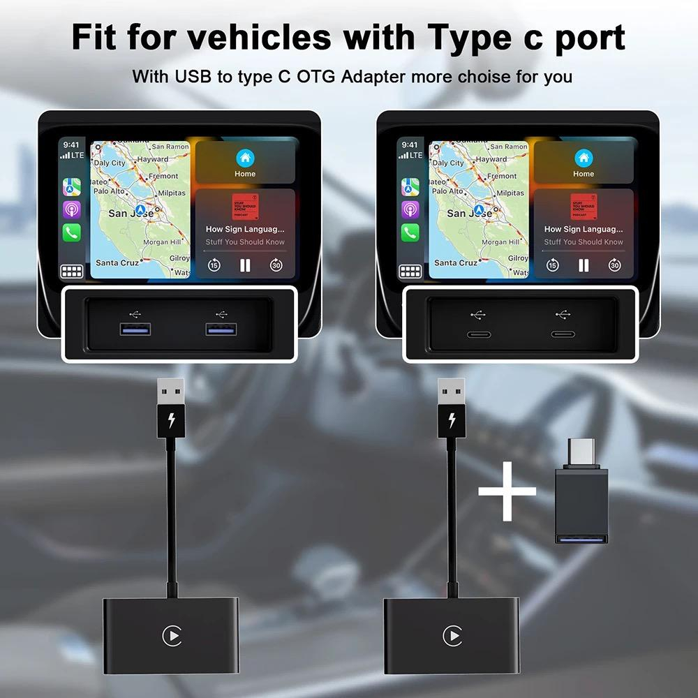 Modul Adaptor CarPlay Wireless – USB, USB-C, Compatibil iPhone și Mașini cu CarPlay cu Fir [5]