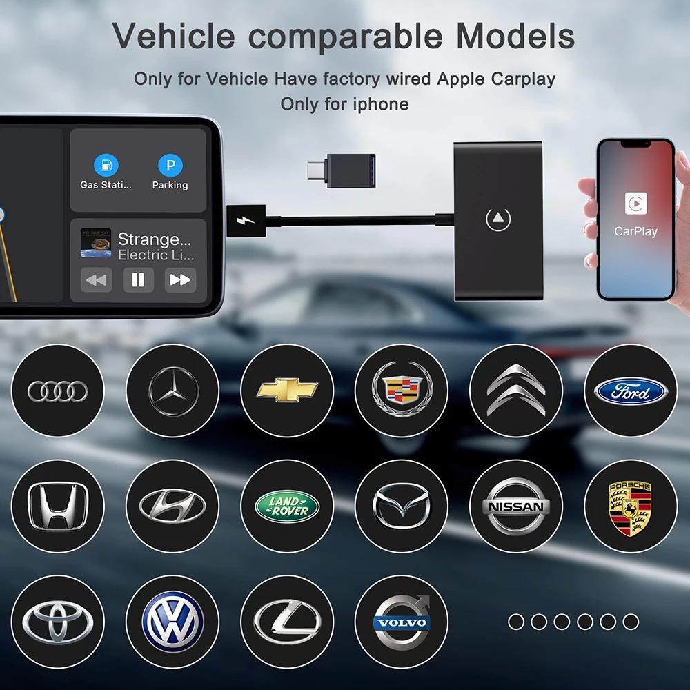 Modul Adaptor CarPlay Wireless – USB, USB-C, Compatibil iPhone și Mașini cu CarPlay cu Fir [4]