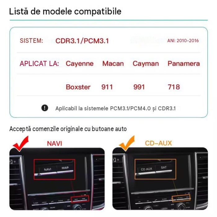 Modul Android Auto & Apple CarPlay pentru Porsche PCM 3.1 – Ecran 7” inchi [3]