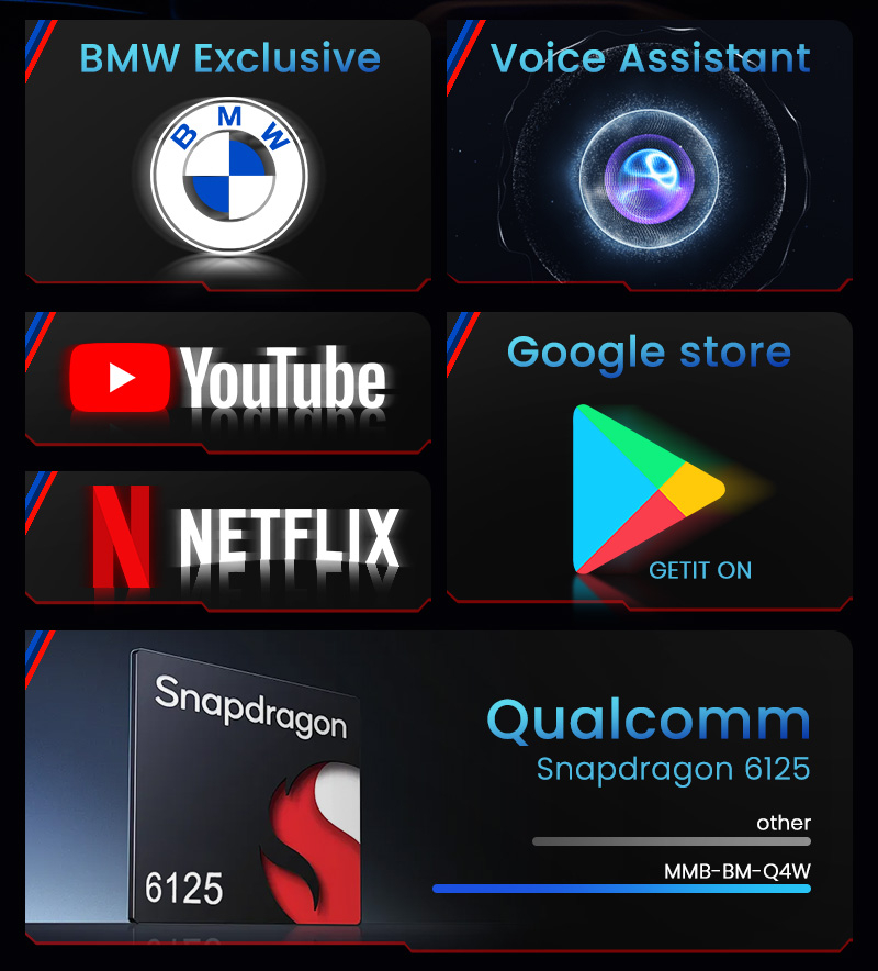 Modul Android box versiune 13.0 pentru BMW pentru redare video, youtube, netflix  Carplay, Android Auto TV [11]