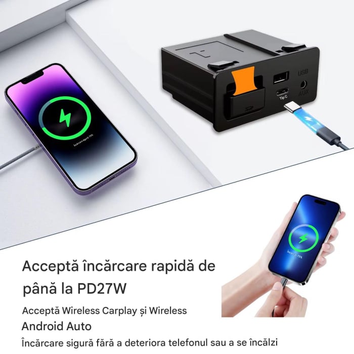 Modul CarPlay / Adroid auto Wireless  compatibil cu Mazda 2, 3, 6, MX-5, CX-3, CX-5, CX-8 și CX-9, plug and play Type C / USB [6]