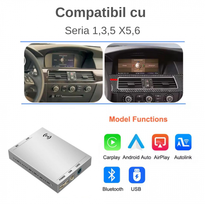 Modul Wireless CarPlay și Android Auto Compatibil BMW iDrive CCC – Plug & Play [2]