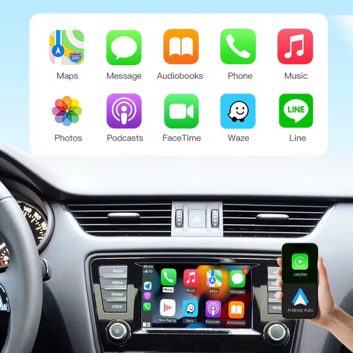 Modul Wireless Apple CarPlay și Android Auto pentru VW, Skoda, – Plug & Play, Compatibil OEM MIB / MIB2 [2]