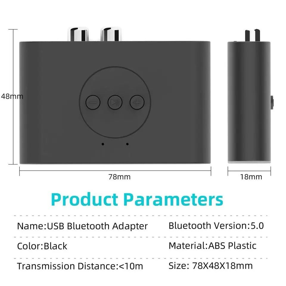 Receptor Bluetooth 5.2 pentru muzica BLS-B21  NFC RCA USB 3.5mm Auto 5V DC  Negru [3]