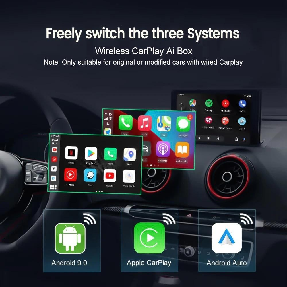 Smart Box Auto Android Wireless CarPlay & Android Auto - Oglindire Ecran, YouTube, Netflix - Plug & Play [4]