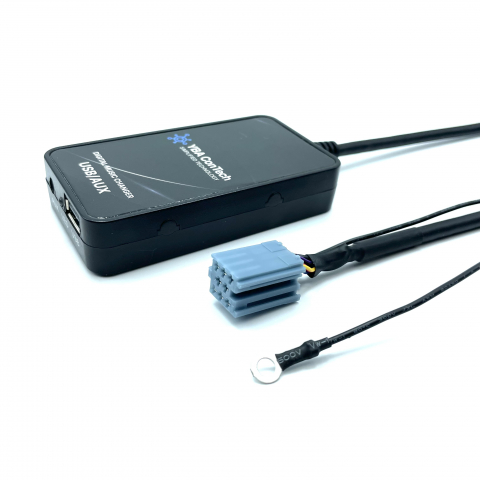 Volkswagen - Adaptor audio Aux in USB 8 pini compatibil cu Volkswagen Skoda Seat Audi 12 V DC Negru