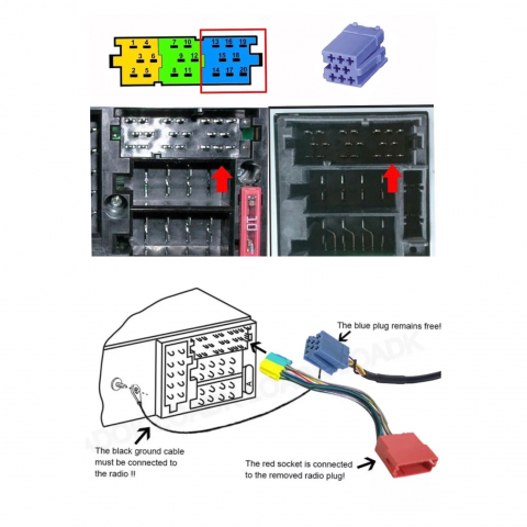Adaptor audio Aux in USB 8 pini compatibil cu Volkswagen Skoda Seat Audi 12 V DC Negru [4]