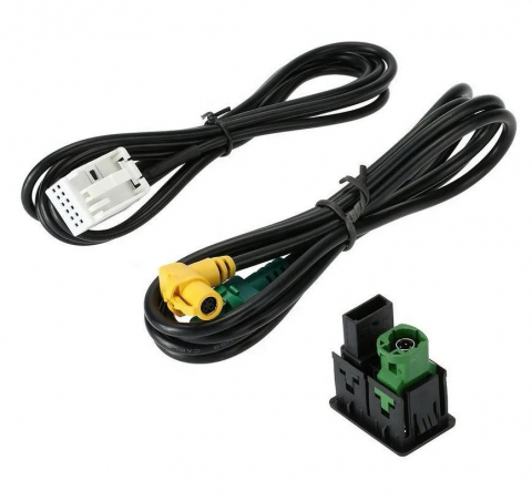 Cablu adaptor audio USB AUX IN 12 / 4 pini VW RCD 510 / 310 / 300 / 315 compatibil cu Volkswagen, negru [1]