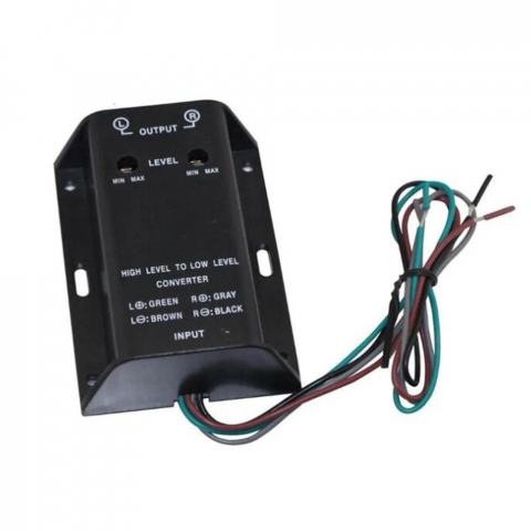 Convertor  semnal audio HI-LOW,  Stereo, universal pentru amplificator sau subwoofer,  Negru [2]