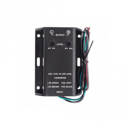 Accesorii - Convertor  semnal audio HI-LOW,  Stereo, universal pentru amplificator sau subwoofer,  Negru