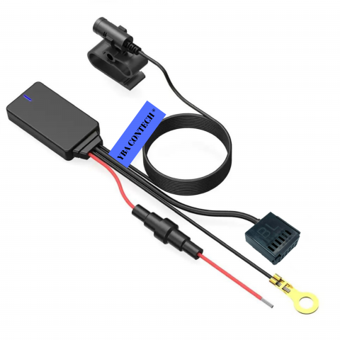 Ford - Modul Adaptor Bluetooth stereo 5.0  cu microfon Handsfree pentru muzica MP3, apeluri telefonice Ford Focus Mondeo C-Max Fiesta Fusion Gala-xy Transit 12 V DC Negru 12 pini
